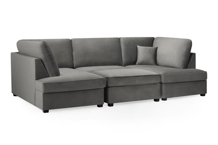 Carnaby Sofa Plush Grey U Shape Corner