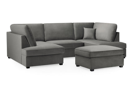 Carnaby Sofa Plush Grey U Shape Corner