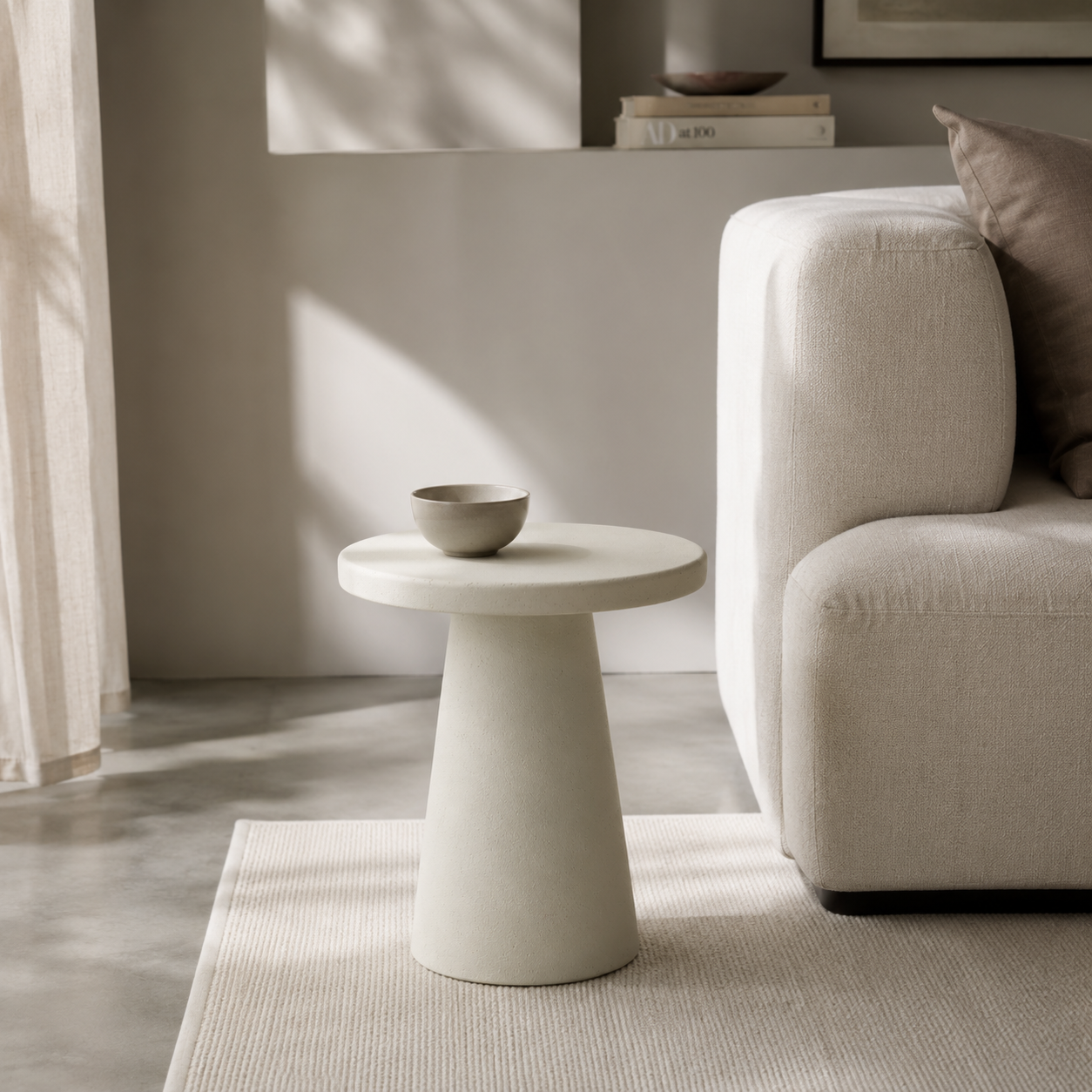 Kris High Nesting Table Ivory Microcement