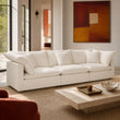 Dubai Feather Cloud Sofa White Linen 3 Seater