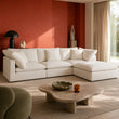 Dubai Feather Cloud Sofa Off White Linen 3 Seater + Ottoman