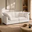 Dubai Feather Cloud Sofa White Linen 2 Seater