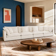 Dubai Feather Cloud Sofa White Linen 4 Seater