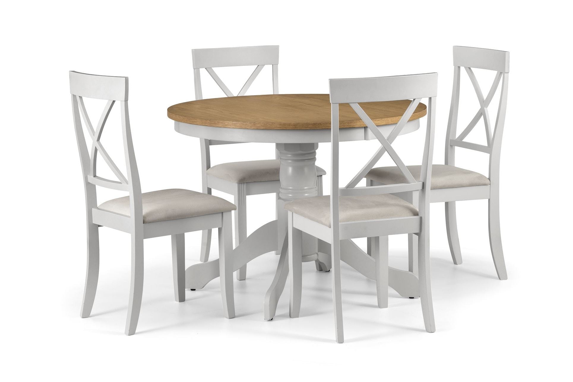 Dara Set of 2 Dining Chairs Grey/Oak