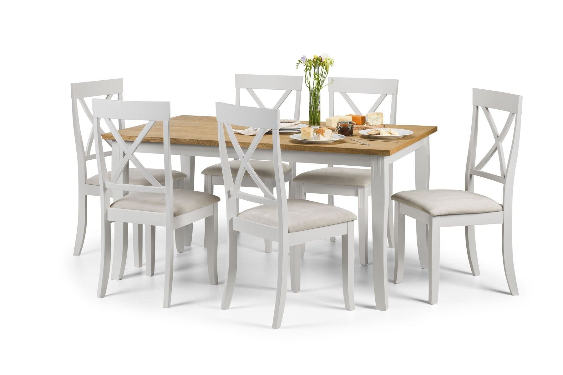 Dara Set of 2 Dining Chairs Grey/Oak