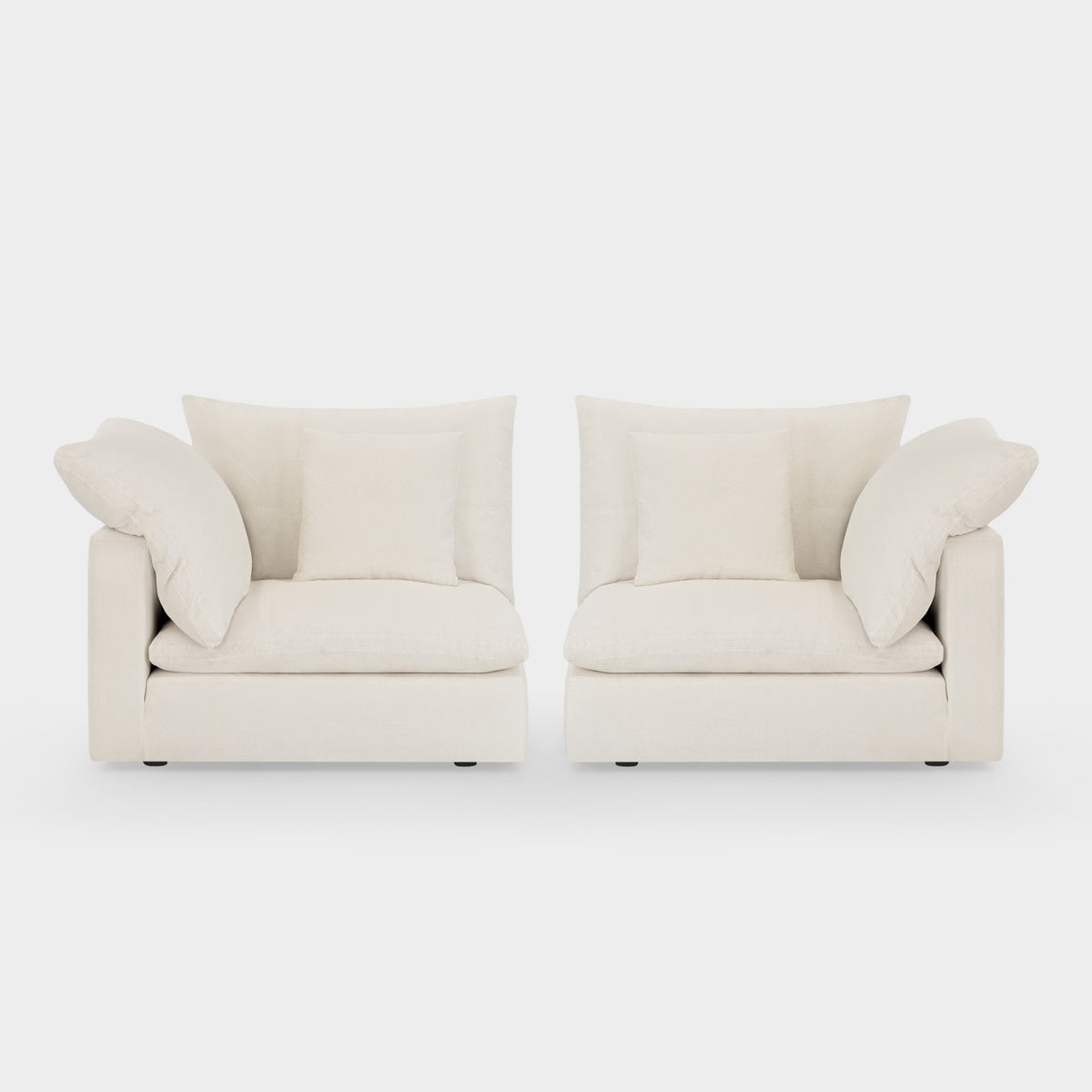 Dubai Feather Cloud Sofa Off White Linen 2 Seater