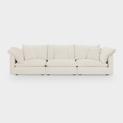 Dubai Feather Cloud Sofa Linen Off White 3 Seater