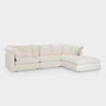 Dubai Feather Cloud Sofa Linen White 3 Seater + Ottoman