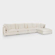 Dubai Feather Cloud Sofa Linen Off White 4 Seater + Ottoman