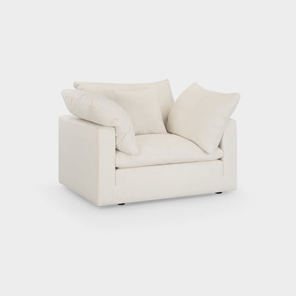 Dubai Feather Cloud Sofa Off White Linen Armchair