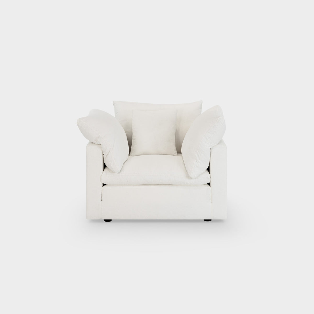 Dubai Feather Cloud Sofa White Linen Armchair