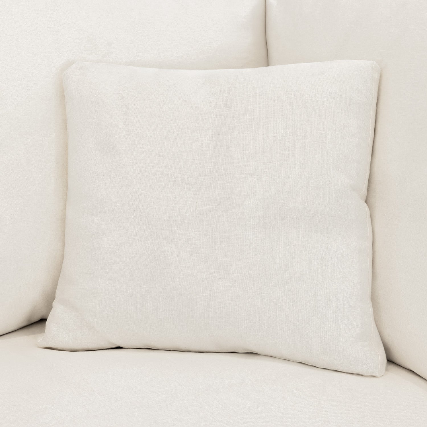 Dubai Feather Cloud Sofa Linen White 4 Seater + Ottoman