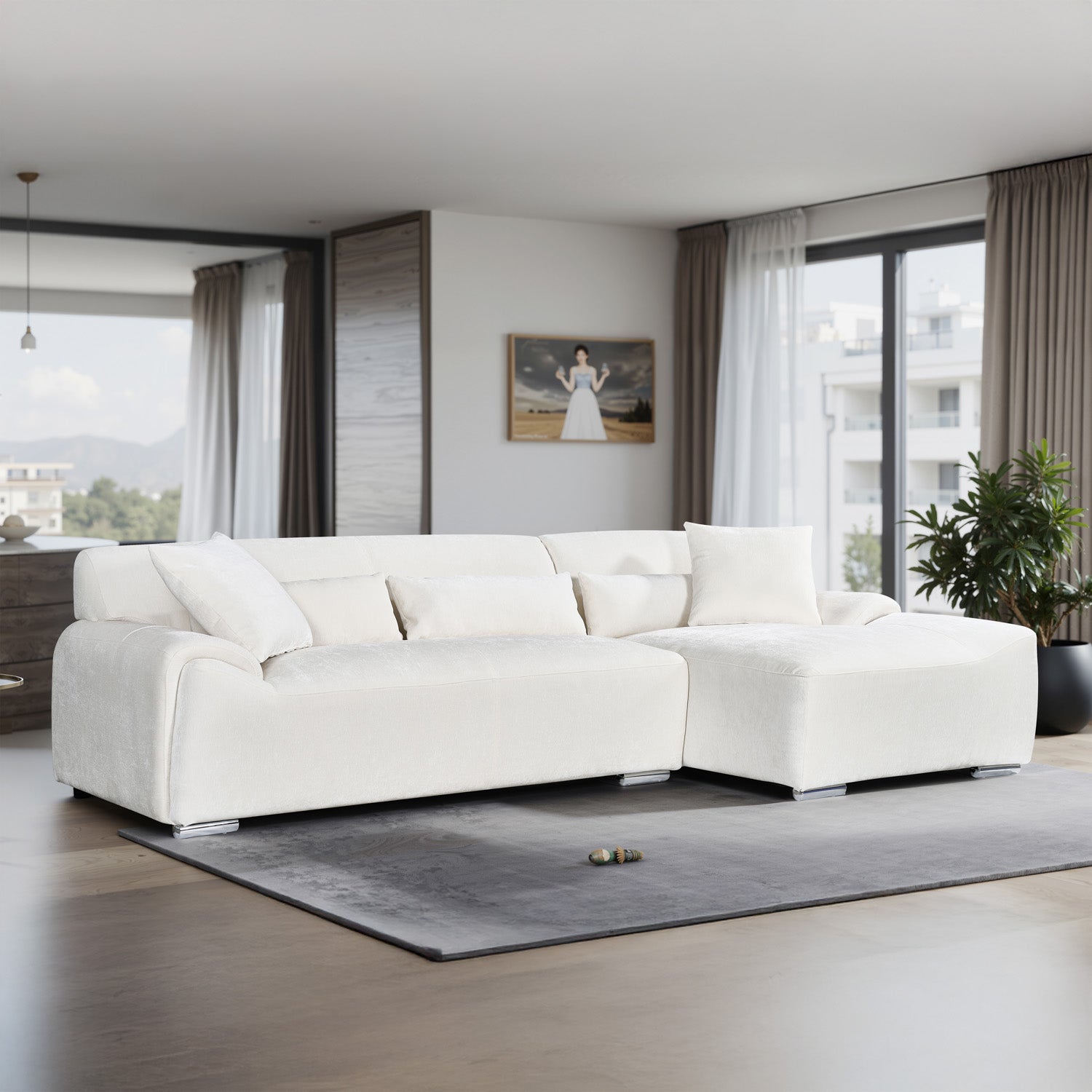 Emir Sofa Ivory Right Hand Corner