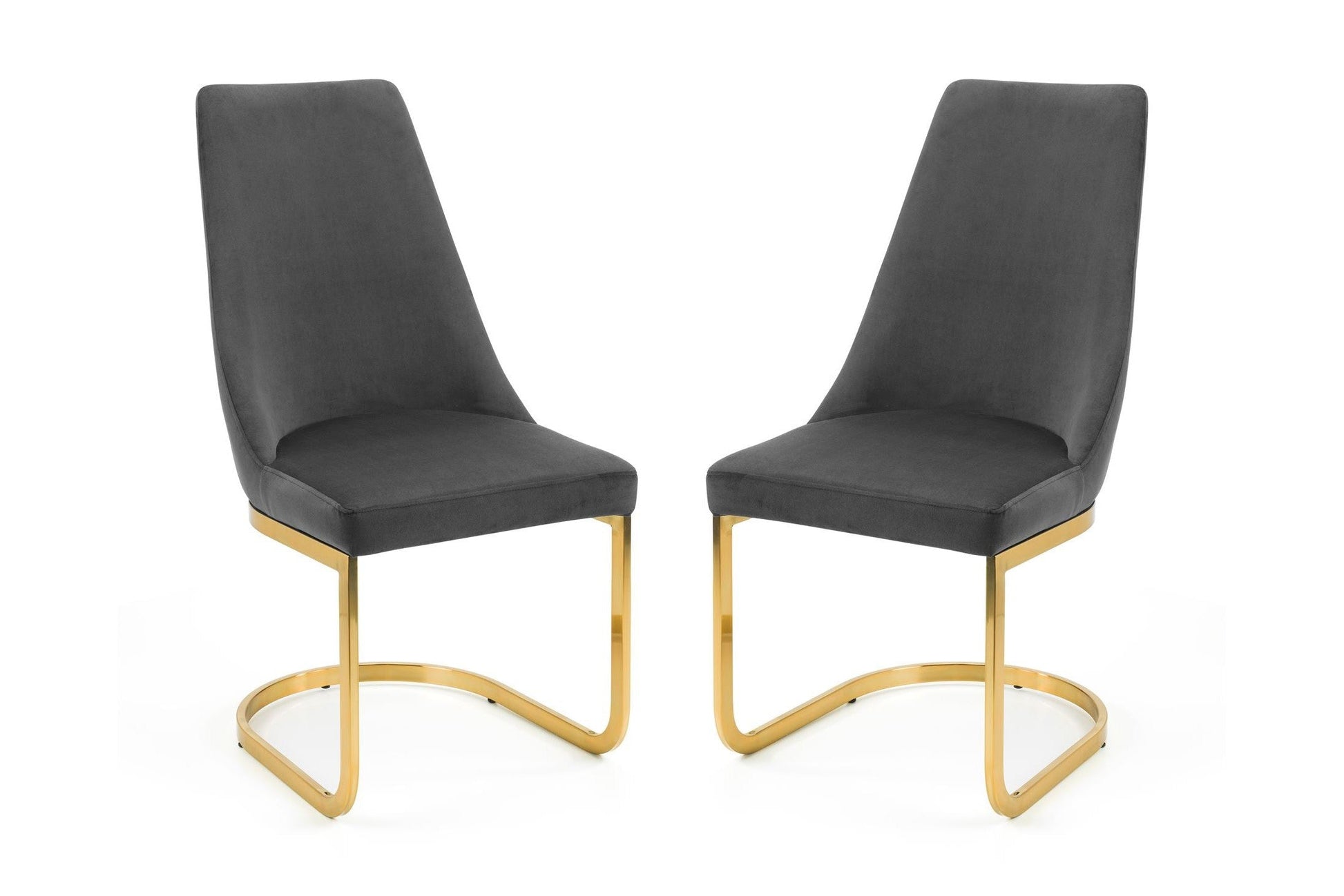 Flora Set Of 2 Dining Chairs Grey/Gold