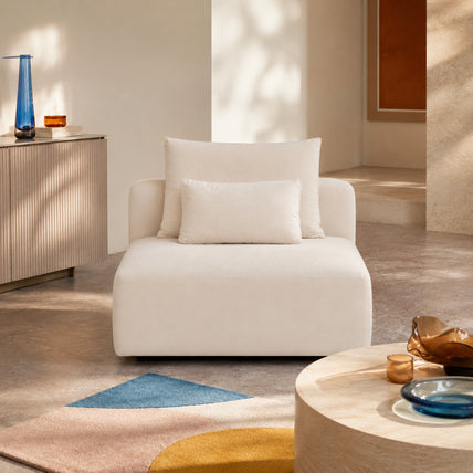 Jasmin Feather Cloud Sofa Beige Armless Piece