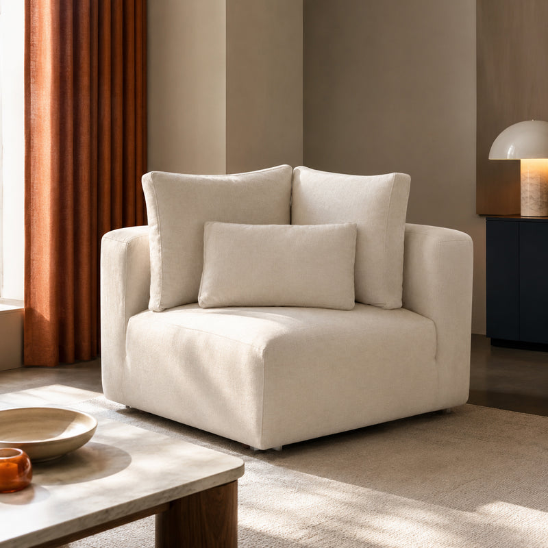 Jasmin Feather Cloud Sofa Beige Corner Piece