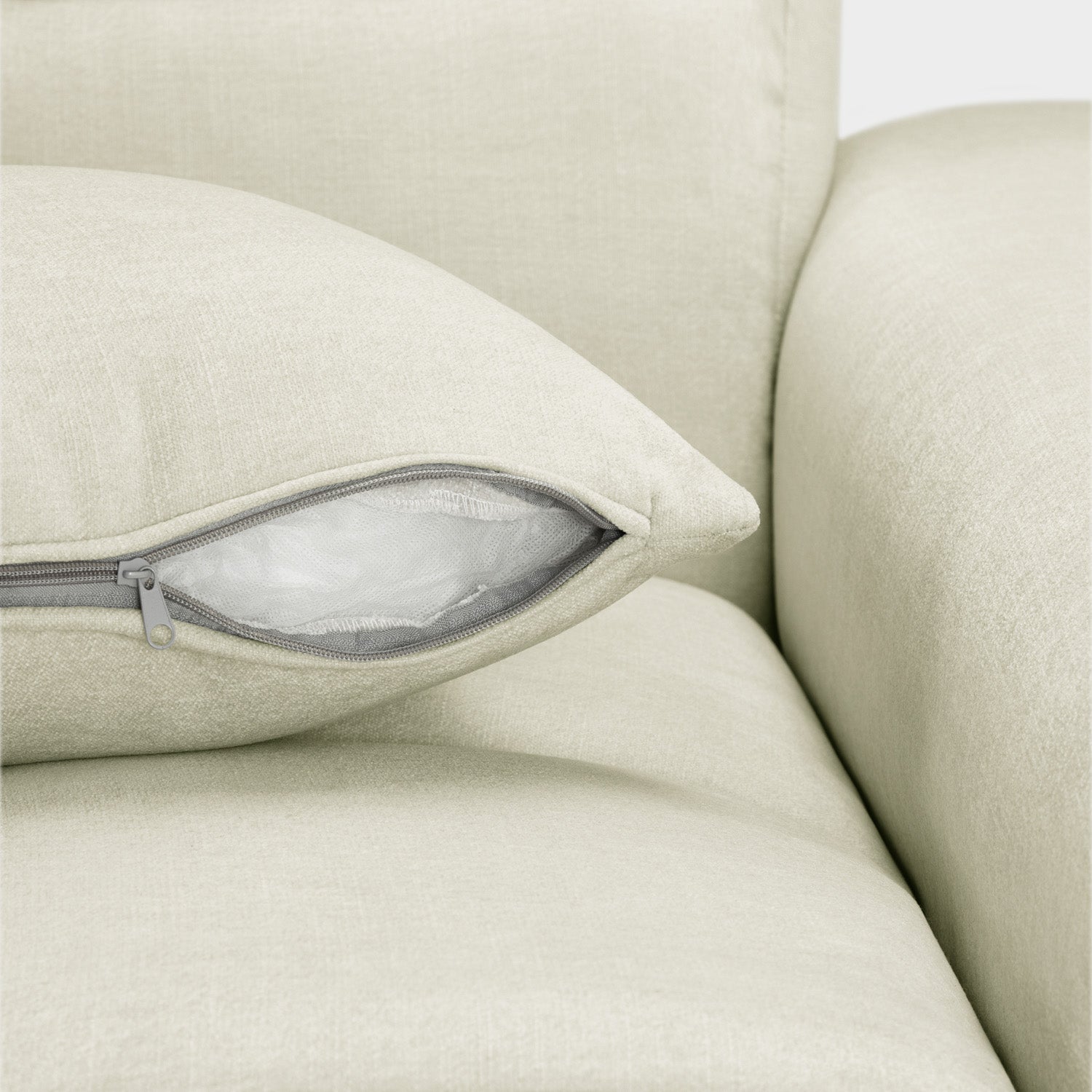 Jacob Sofa Ivory Right Hand Facing Corner