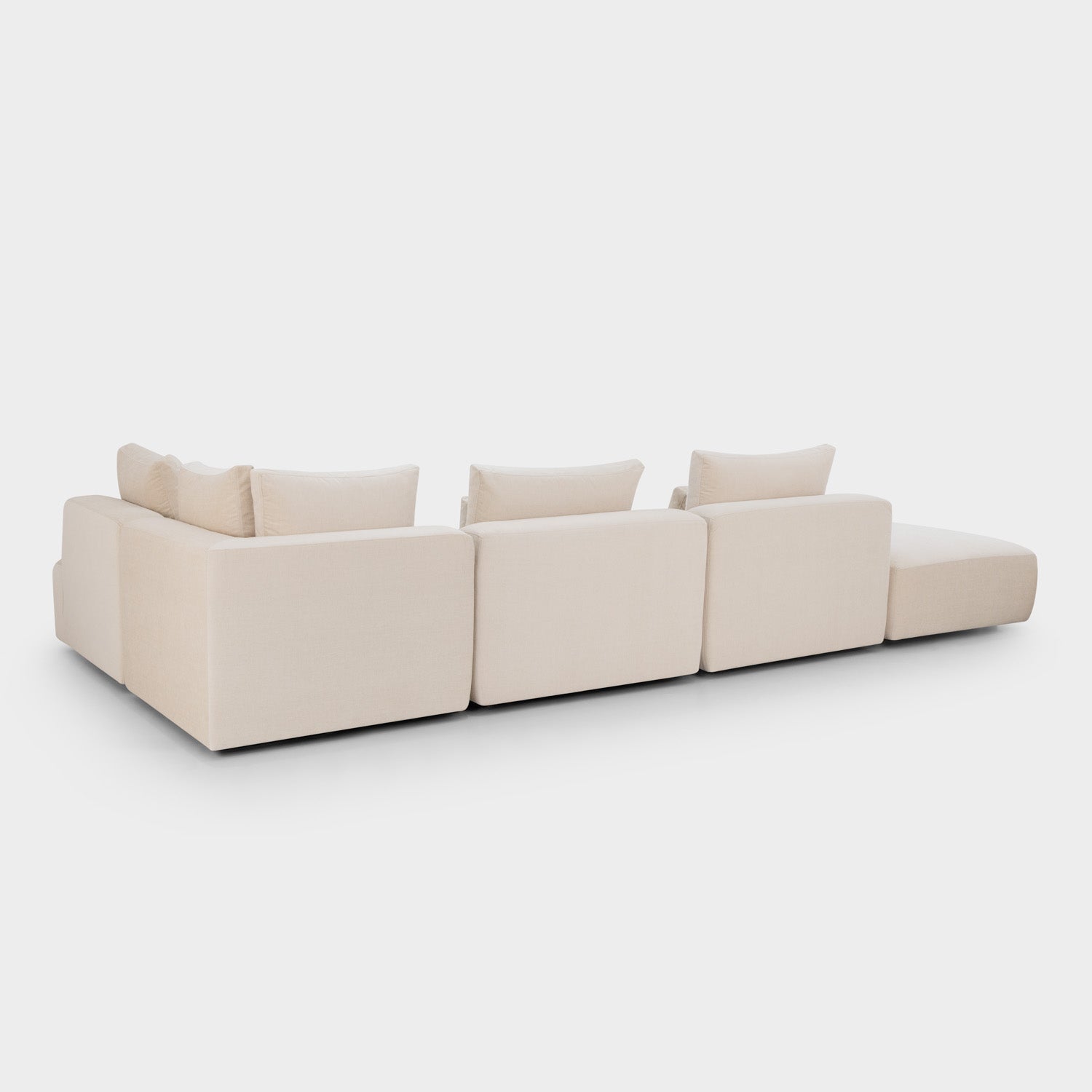 Jasmin Feather Cloud Sofa Beige Modular Corner + Ottoman