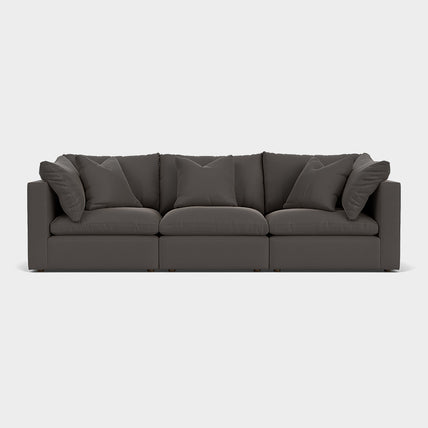 Lavender Sofa Dark Grey 3 Seater