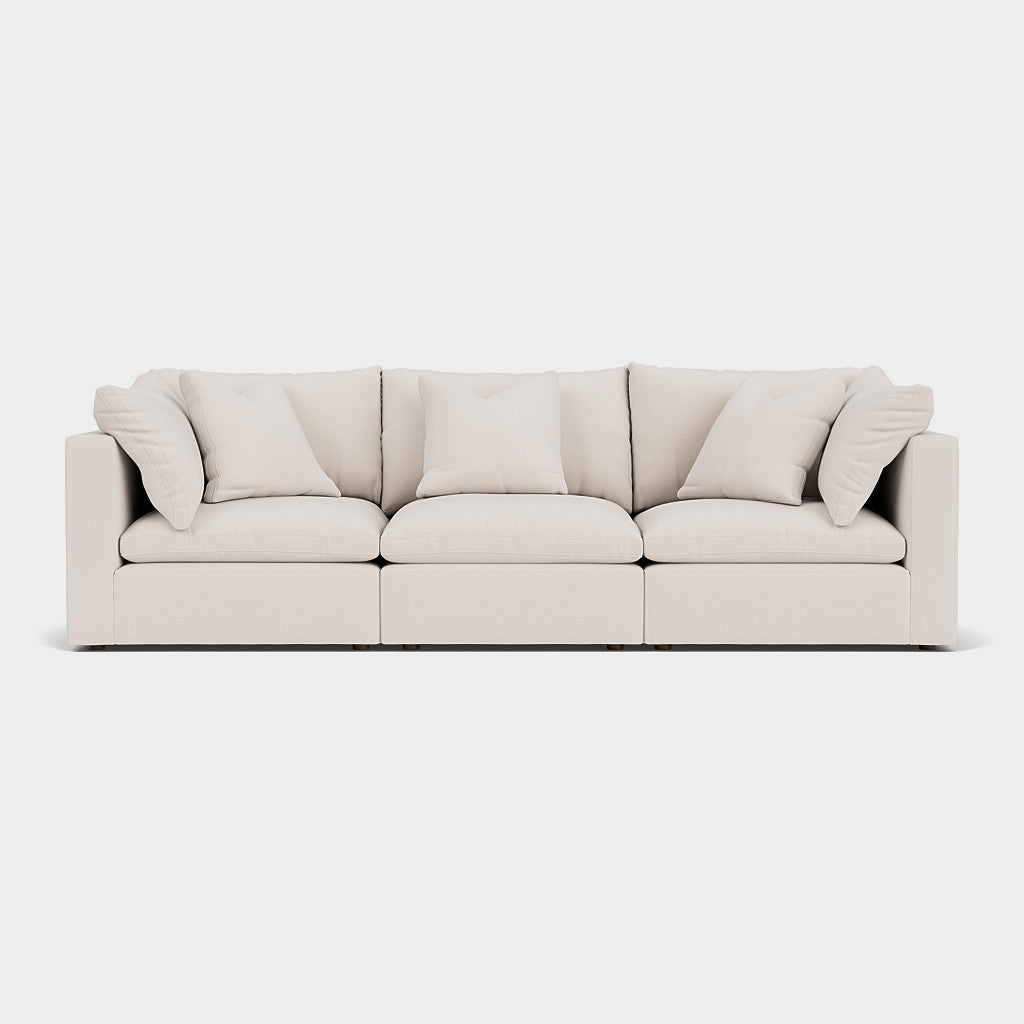 Mira Feather Cloud Sofa Beige 3 Seater