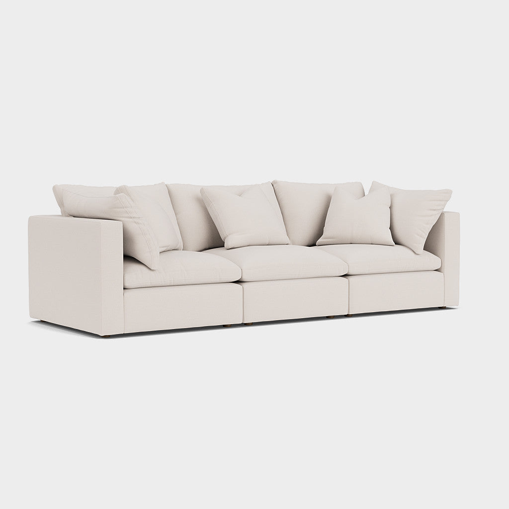 Mira Feather Cloud Sofa Beige 3 Seater