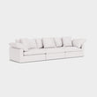 Lotus Feather Cloud Sofa Linen White 3 Seater