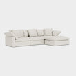 Lotus Feather Cloud Sofa Linen Off White 3 Seater + Ottoman