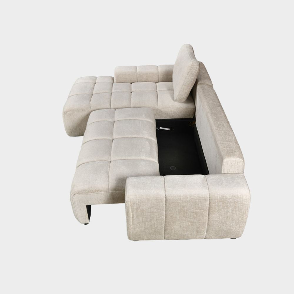 Lora Sofa Bed Champagne Left Hand Facing Corner