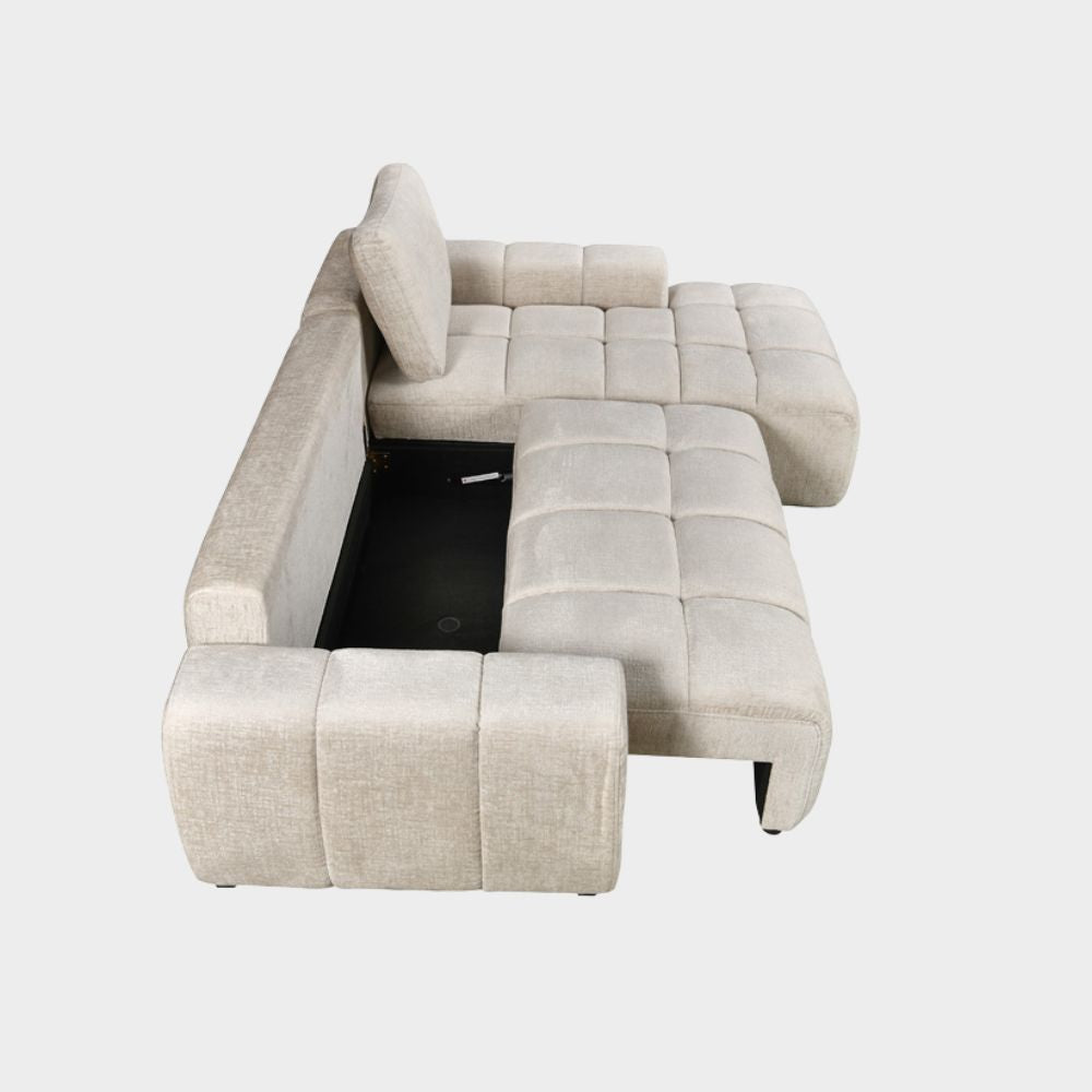 Lora Sofa Bed Champagne Right Hand Facing Corner