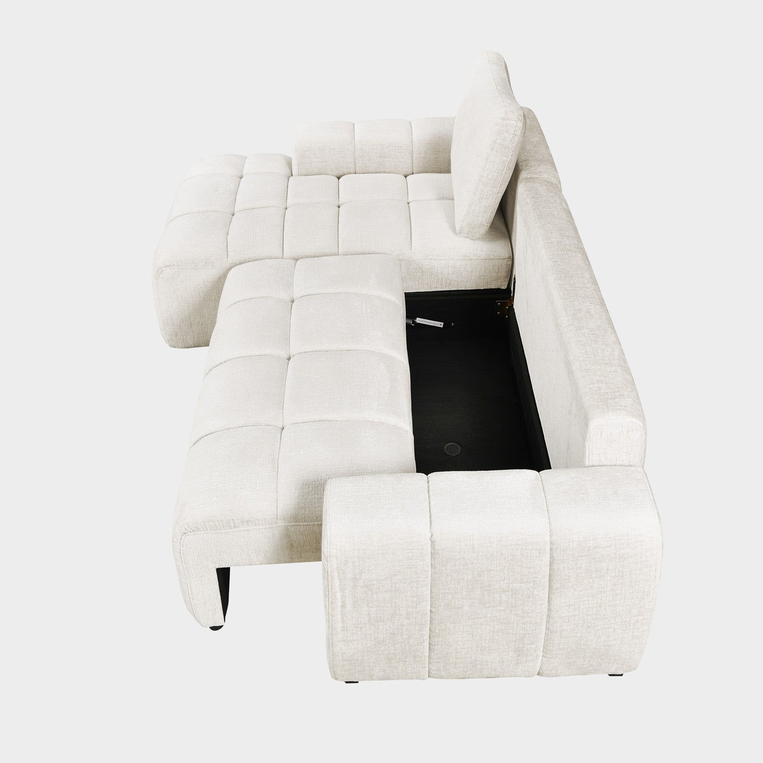 Lora Sofa Bed Cream Left Hand Facing Corner