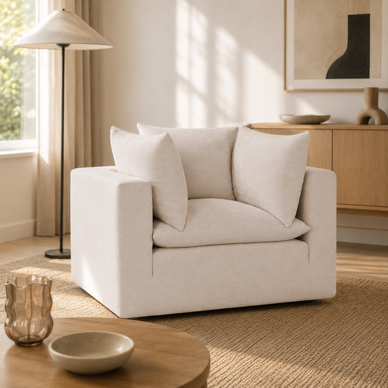 Mira Feather Cloud Sofa Beige Armchair
