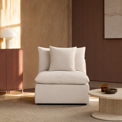 Mira Feather Cloud Sofa Beige Armless Piece