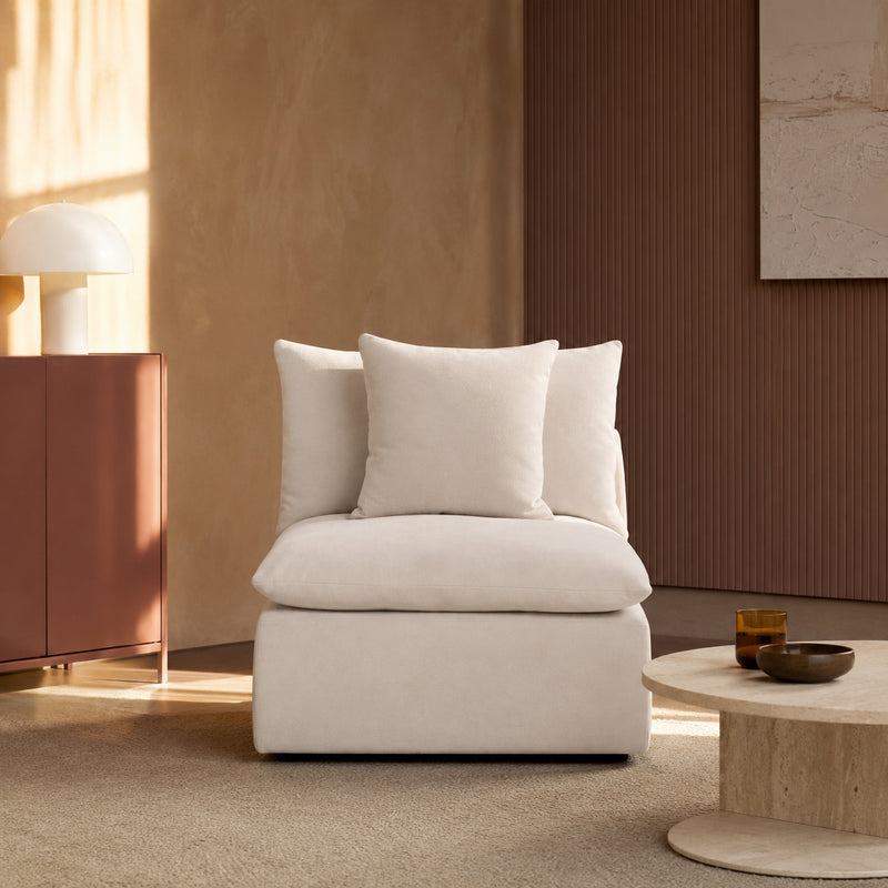 Mira Feather Cloud Sofa Beige Armless Piece
