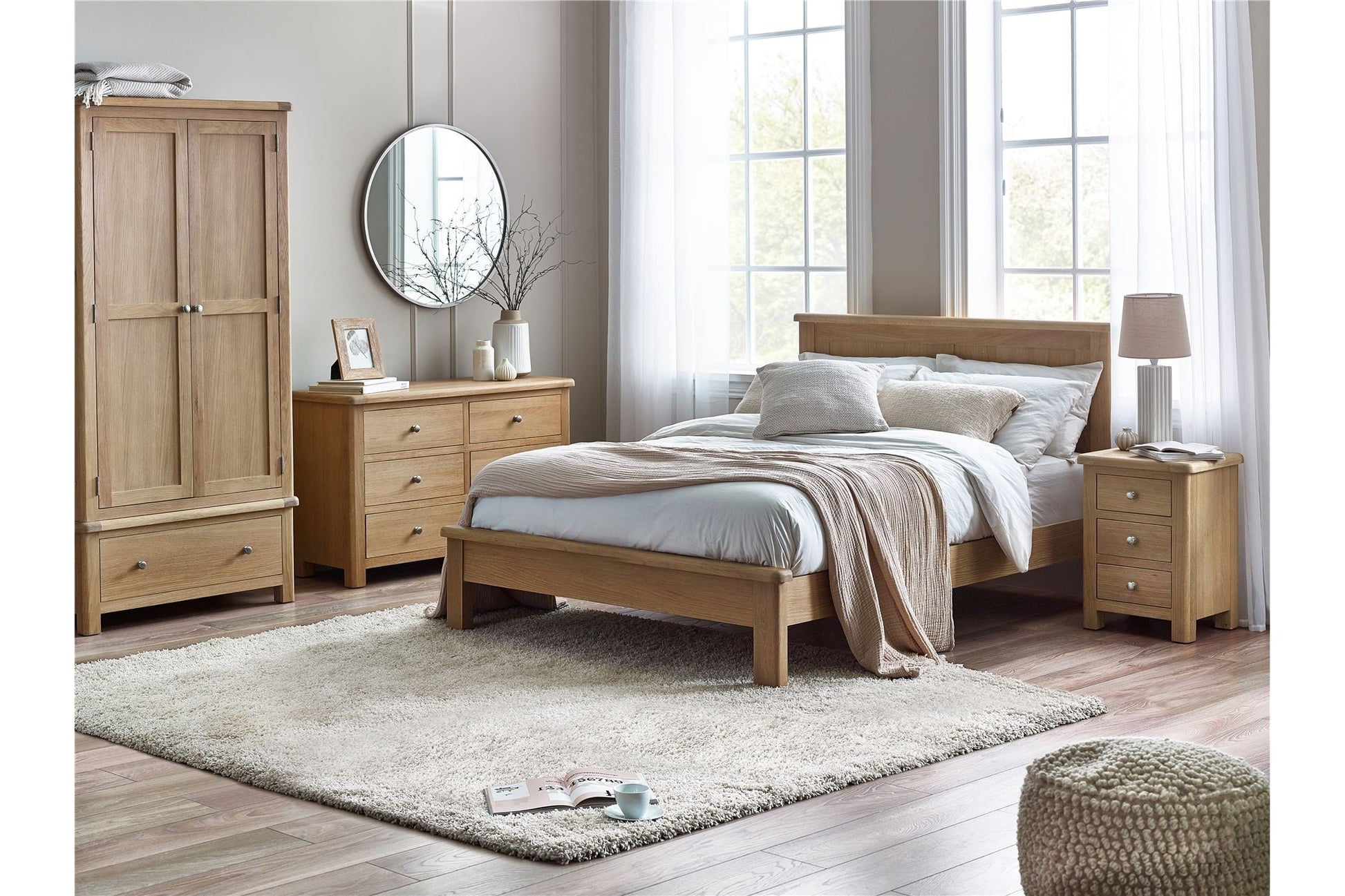 Melissa Bedside Limed Oak 3 Drawer