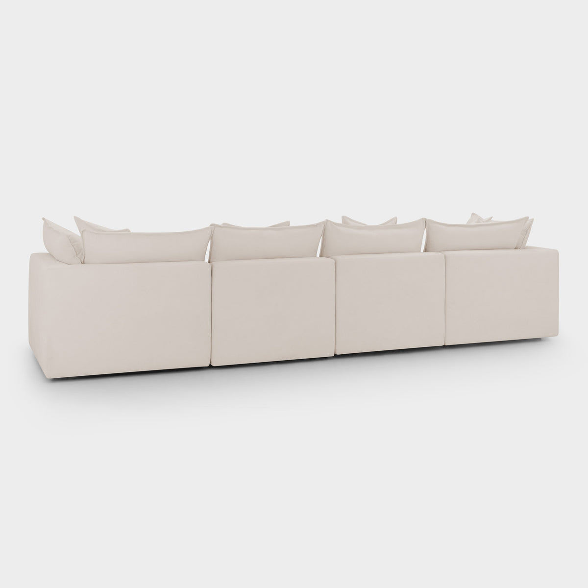 Mira Piped Feather Cloud  Sofa Beige 4 Seater