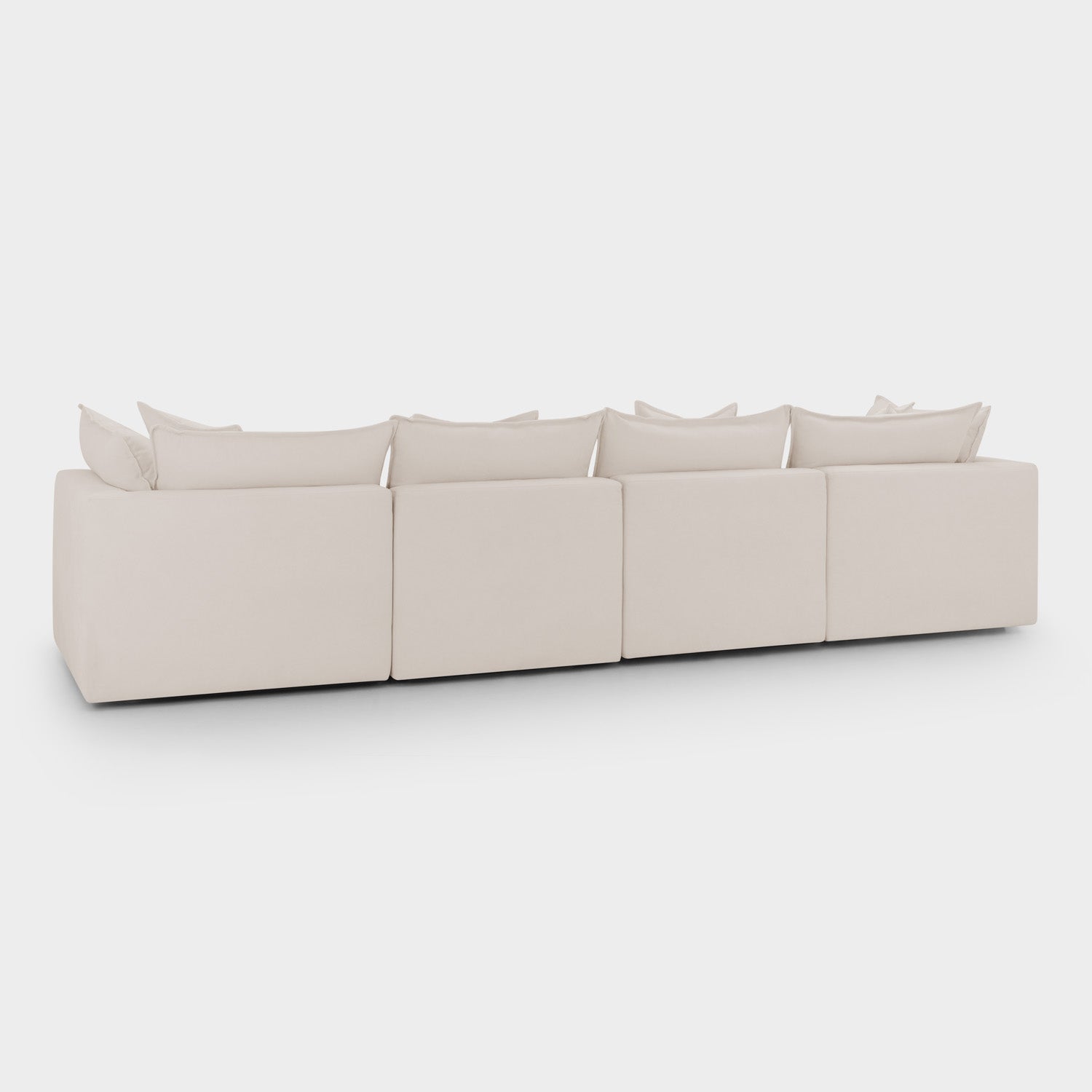 Mira Piped Feather Cloud  Sofa Beige 4 Seater