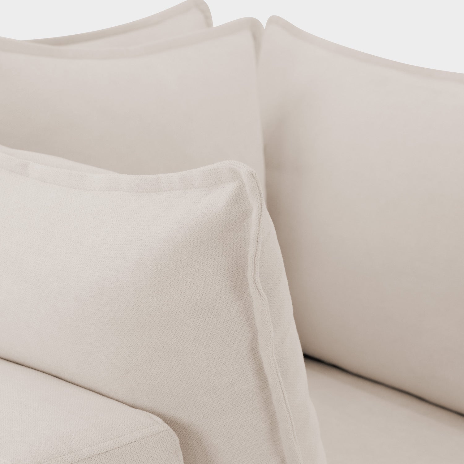Mira Piped Feather Cloud  Sofa Beige 4 Seater