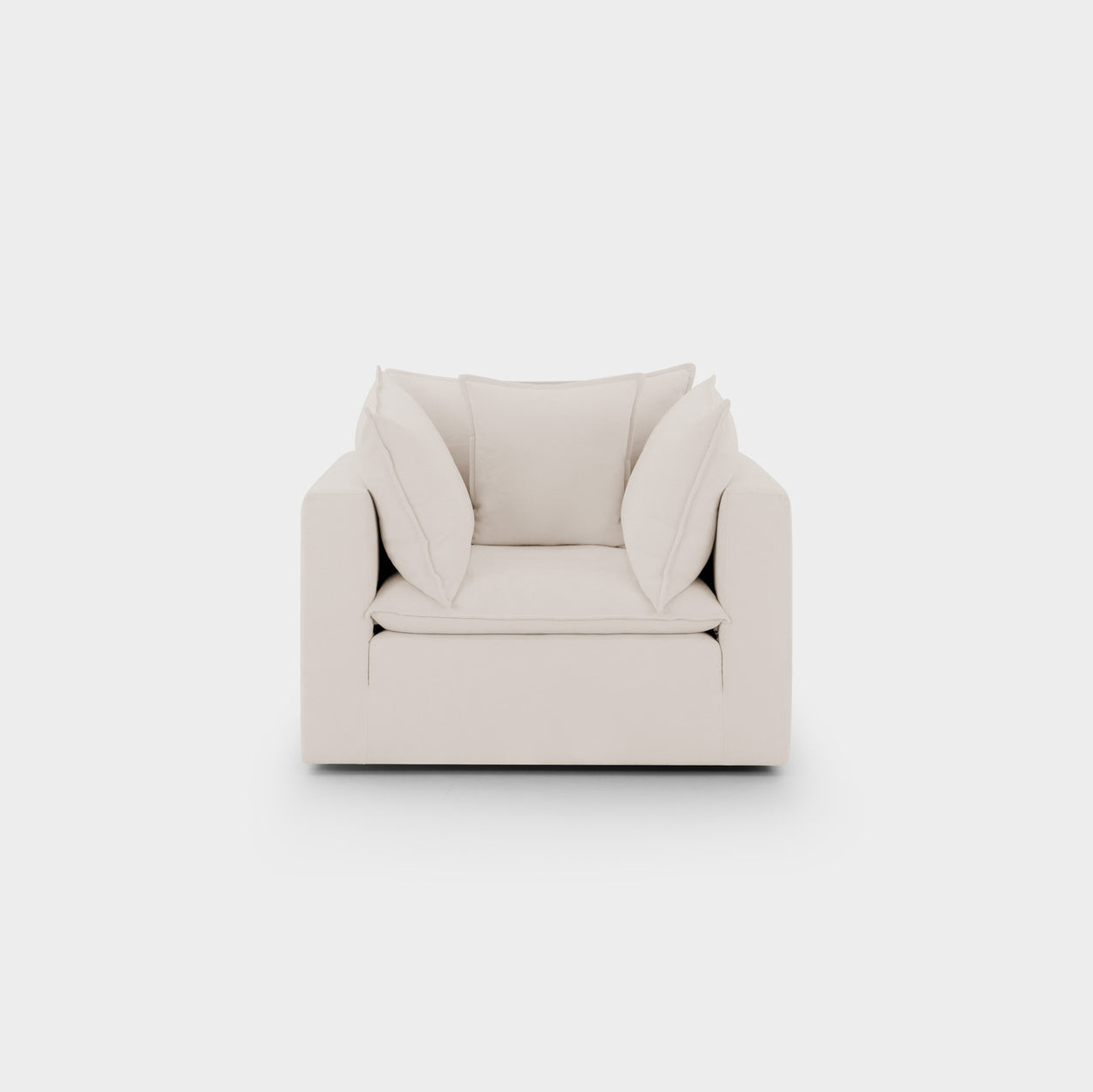 Mira Piped Feather Cloud  Sofa Beige Armchair