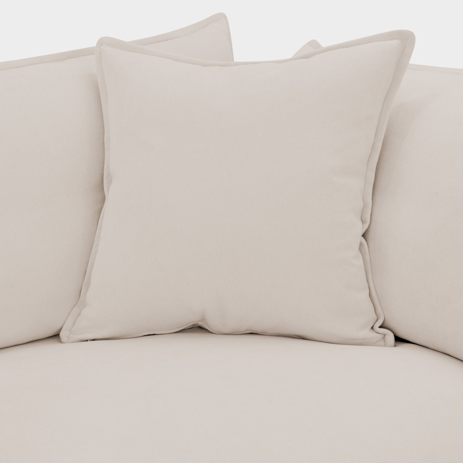 Mira Piped Feather Cloud  Sofa Beige Armless Piece