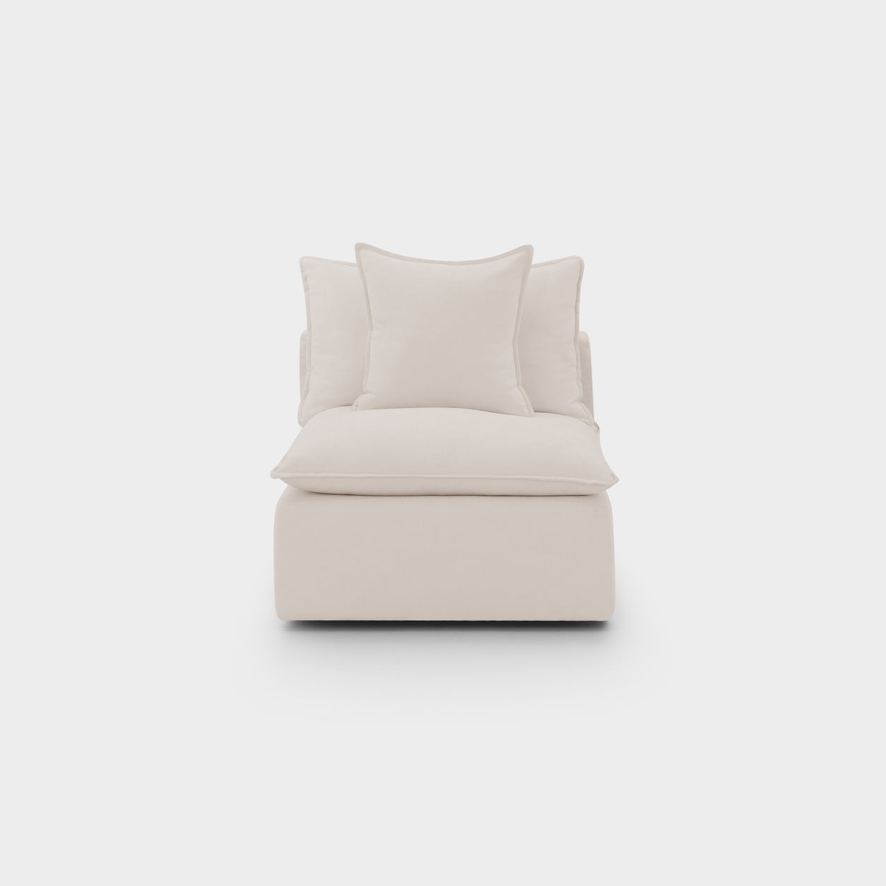Mira Piped Feather Cloud  Sofa Beige Armless Piece