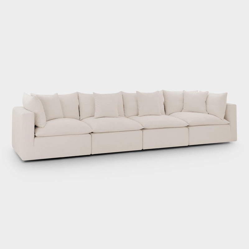 Mira Feather Cloud Sofa Beige 4 Seater