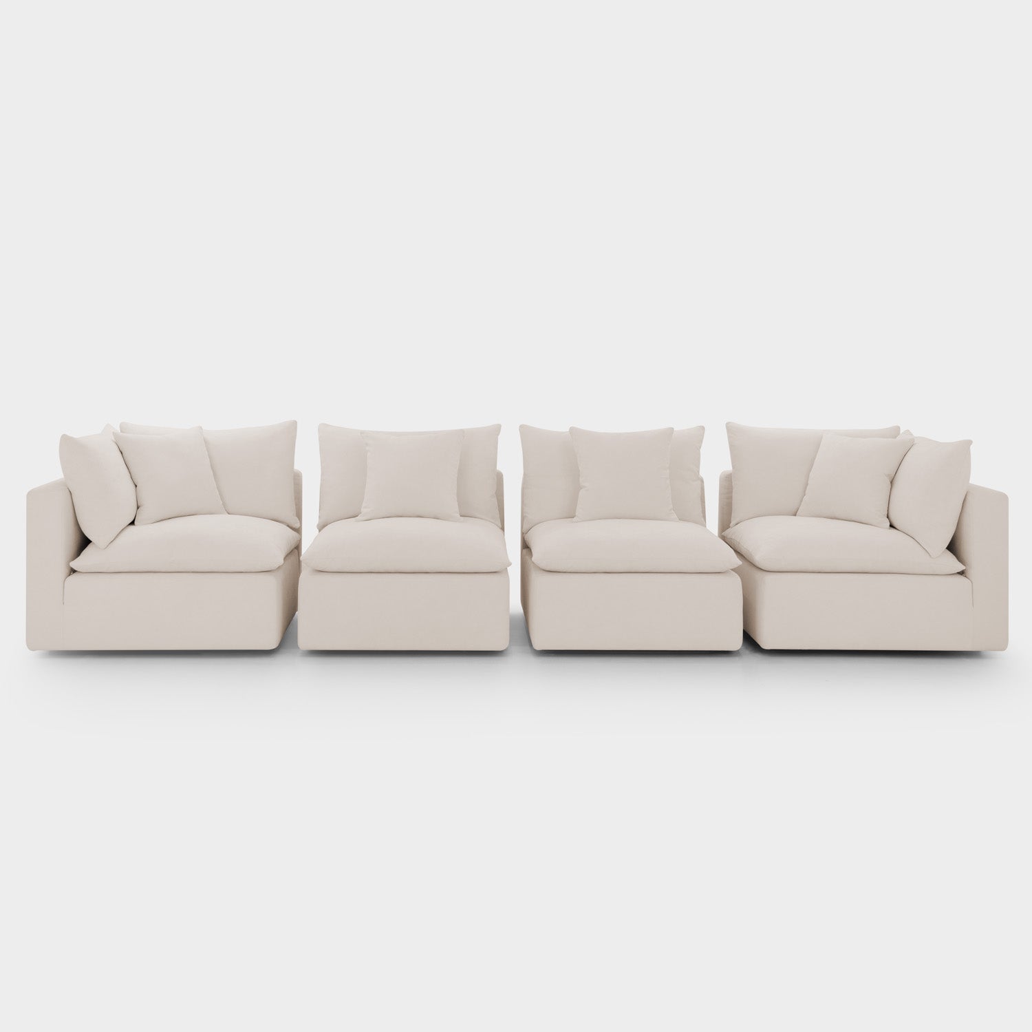 Mira Feather Cloud Sofa Beige 4 Seater