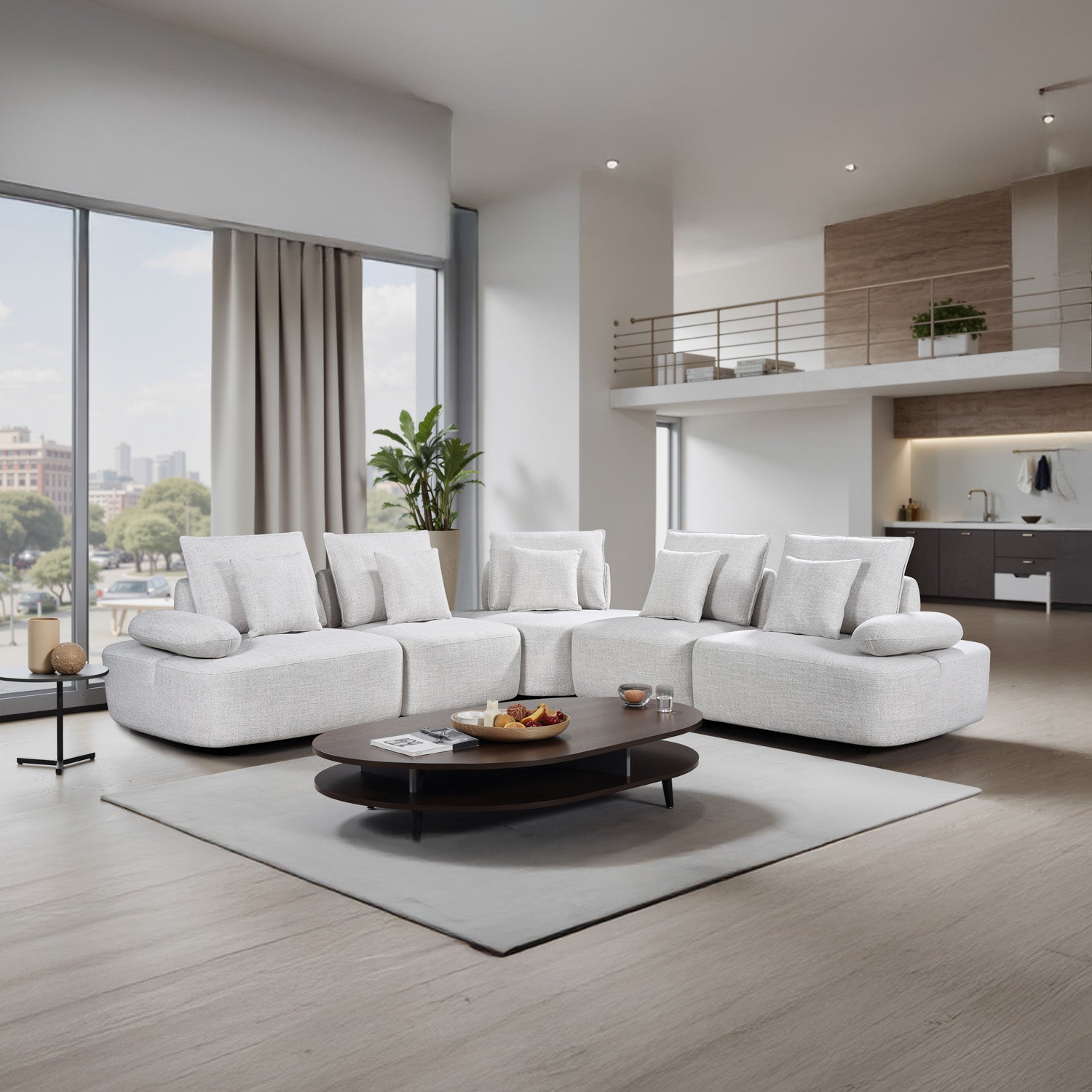 Serra Modular Sofa Light Grey Large Corner