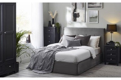 Shoreditch Bed Frame Double Slate Grey Ottoman