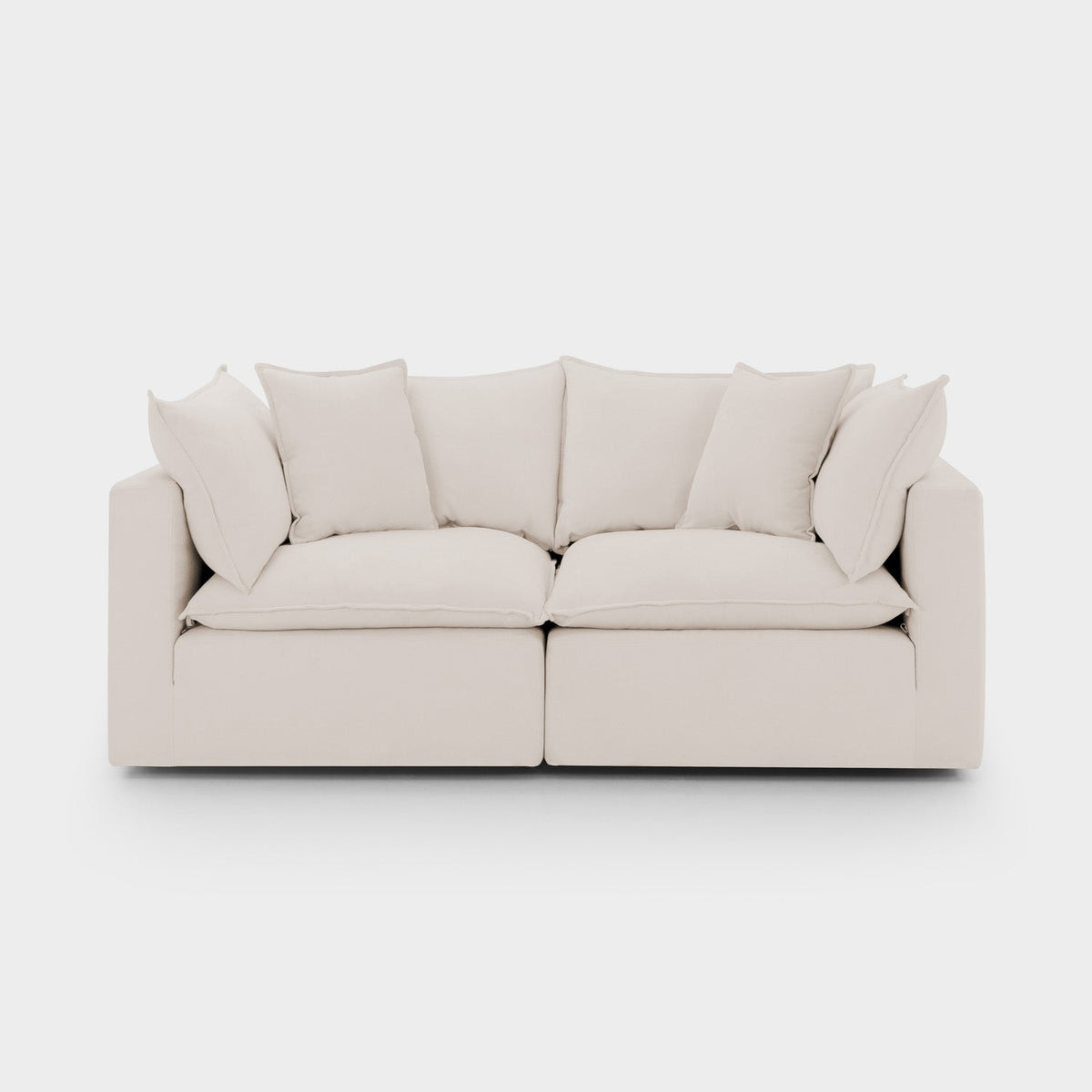 Mira Piped Feather Cloud Sofa Beige 2 Seater
