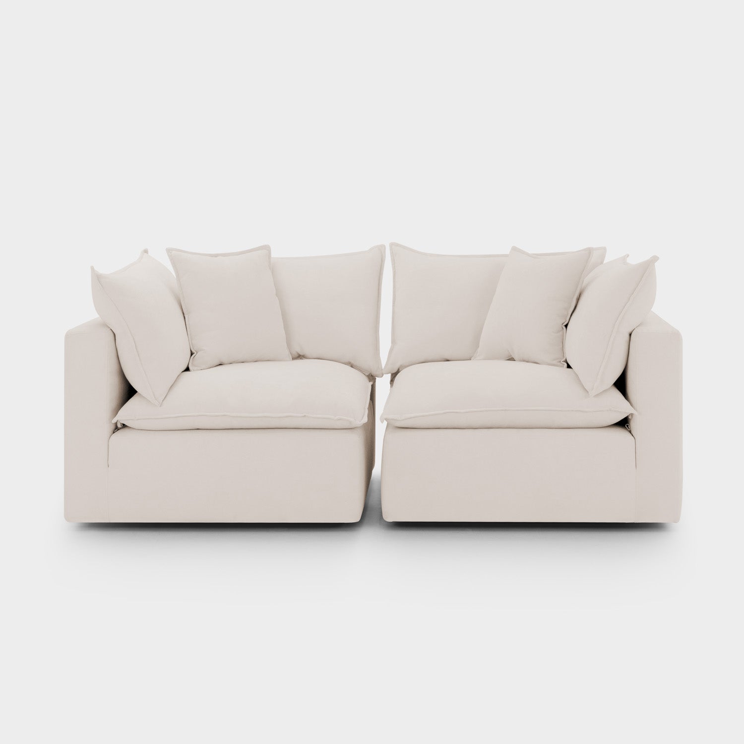 Mira Piped Sofa Beige 2 Seater