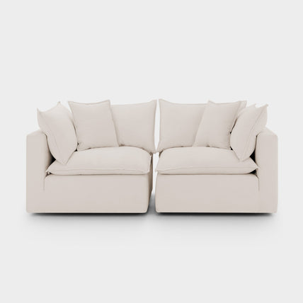 Mira Piped Sofa Beige 2 Seater