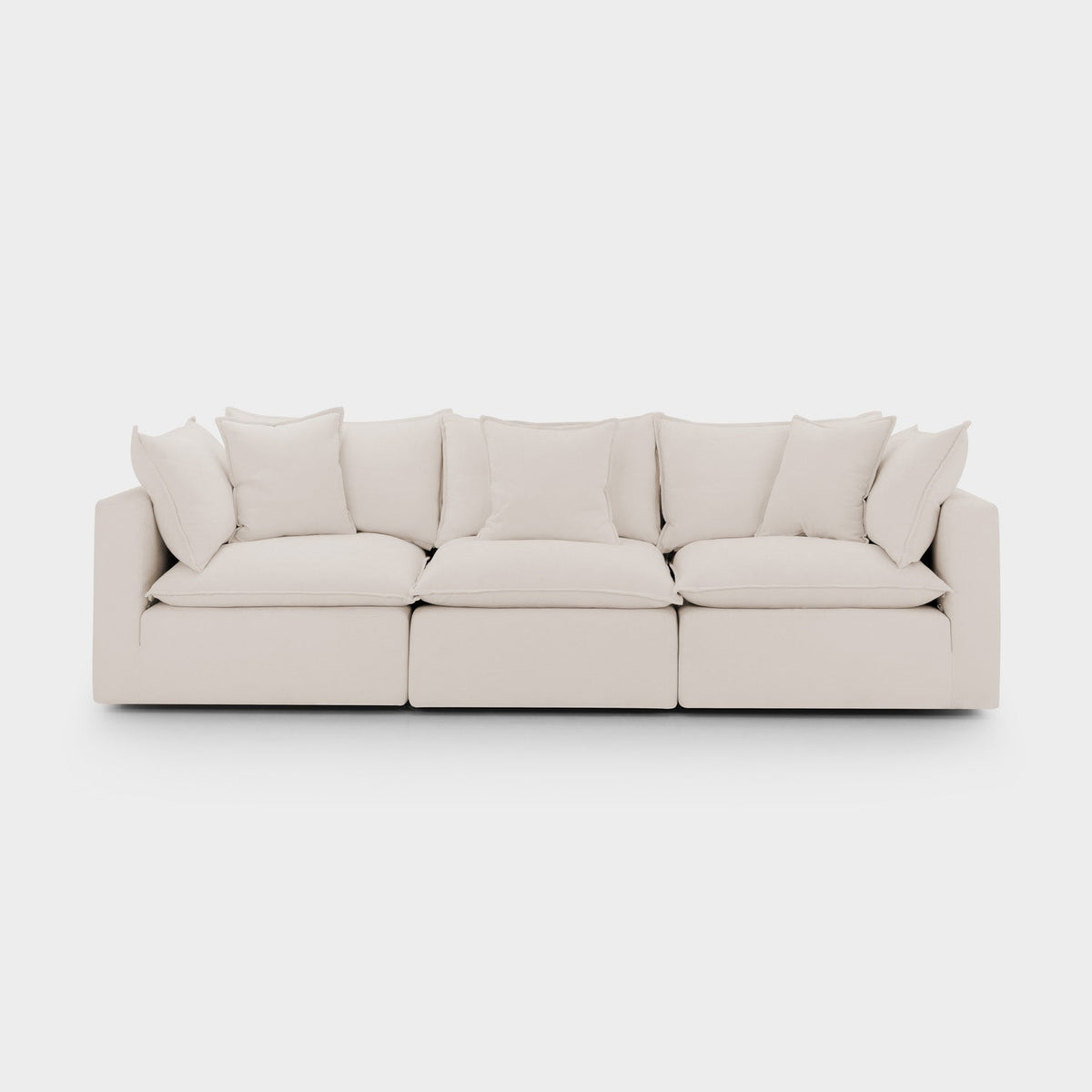 Mira Piped Feather Cloud  Sofa Beige 3 Seater