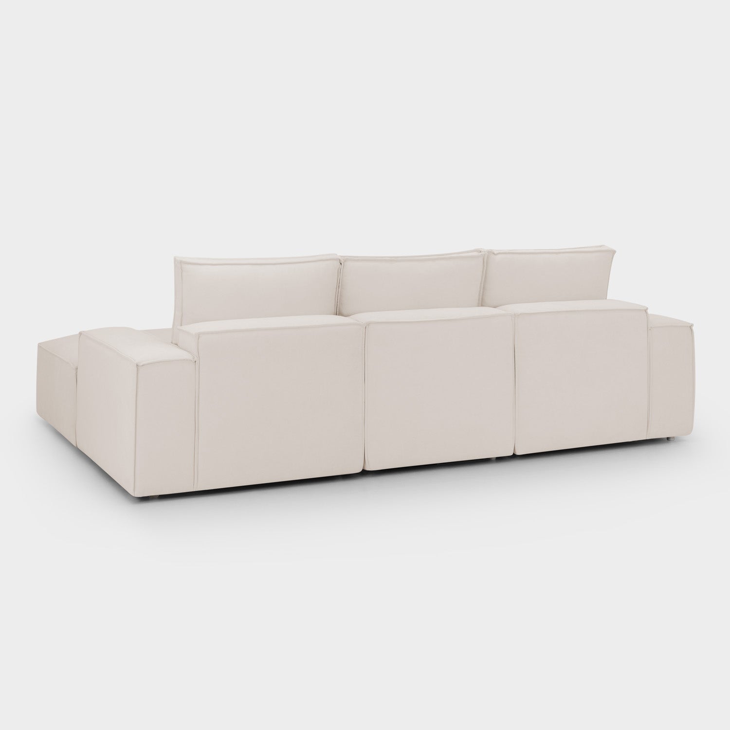 Sadir Sofa Beige 3 Seater + Ottoman