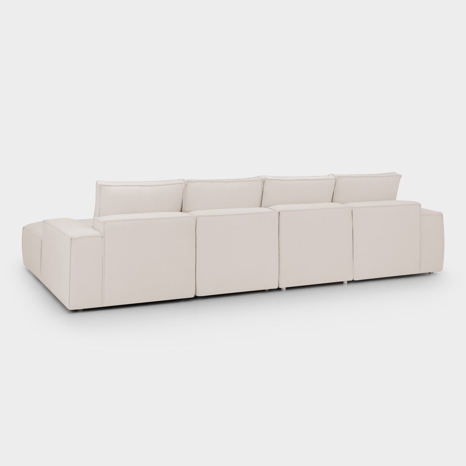 Sadir Sofa Beige 4 Seater + Ottoman